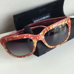 Dolce & Gabbana Red/Gold Leaf sunglasses